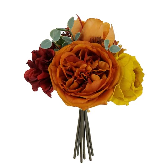 12" Orange Peony & Yellow Ranunculus Mix Bouquet by Ashland®